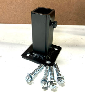 NO WELDING Fix rusty Outdoor 1" Handrail 3 3/4" repair mount for 1" Railing posts -3" base plate Black paint & concrete anchors