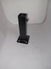 Load image into Gallery viewer, Handrail REPAIR foot 5 1/4&quot; H. sleeves inside 1&quot; post NO Welding needed! Black with set screw.
