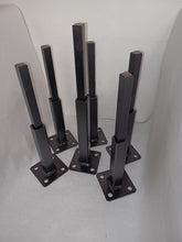 Load image into Gallery viewer, 6 Pack 5- 6&quot; repair feet +1- 8&quot; on 3 x 3 plate Rusted Handrail broken posts No welding slips inside rails 1&quot; square hollow post includes hardware!
