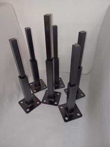 6 Pack (4)- 6" repair feet (+2)- 8" on 3 x 3 plate Rusted Handrail broken posts No welding slips inside rails 1" square hollow post includes hardware!