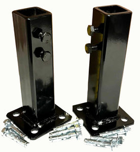 1" Handrail rusty METAL Post Base Repair Stair mounts (2) 6 1/2" h. Broken posts SLIPS INSIDE NO Welding needed! Black Paint-hardware