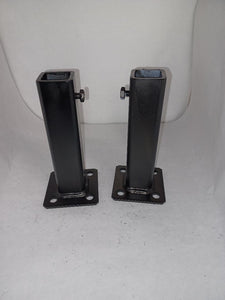 Handrail repair foot KIT w/base covers 6 1/2" high 1" rusted broke leg/post sleeves INSIDE NO Welding needed! Black w/ hardware