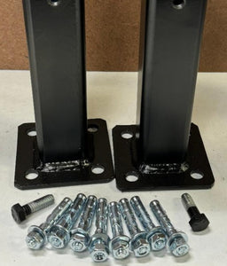 1" Handrail rusty METAL Post Base Repair Stair mounts (2) 6 1/2" h. Broken posts SLIPS INSIDE NO Welding needed! Black Paint-hardware