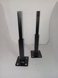 6" repair feet 2 pack on 3 x 3 plate Rusted Handrail posts No welding slips inside rails 1" square hollow post includes hardware!