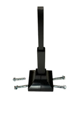 Load image into Gallery viewer, Broken 1&quot; Handrail Porch-Deck Step Railing Posts KIT No Welding REPAIRS Bracket slips INSIDE rails 1&quot; square hollow post 3 3/4&quot; H.Black paint w Base cover &amp; Bolts
