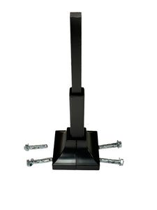 Broken 1" Handrail Porch-Deck Step Railing Posts KIT No Welding REPAIRS Bracket slips INSIDE rails 1" square hollow post 3 3/4" H.Black paint w Base cover & Bolts
