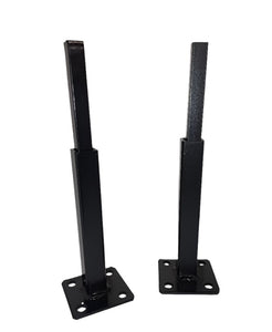 Secure wobbly Rail Posts 7" repair brackets 2 pk on 3" plate Rusted Handrail posts Bracket slips INSIDE rails 1" square hollow post includes Black & hardware!