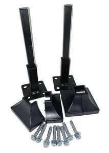 Railing Base Repair 3 3/4" 2pk on 3" plate for 1" Rusted/Broke Handrail posts No welding BRACKET slips inside rails 1" square hollow post includes Black, Covers, anchor bolts