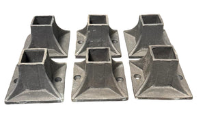 6 pk Cast iron stair railing base repair mounts for 1" posts banister legs Welding ON use with New or Old railings (Copy)