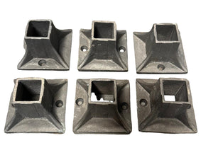 6 pk Cast iron stair railing base repair mounts for 1" posts banister legs Welding ON use with New or Old railings (Copy)