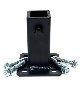Handrail REPAIR Metal Base foot 4" H. 1" post SLIPS INSIDE NO Welding needed! Black with set screw.