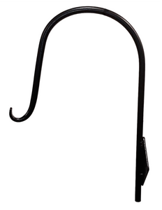 Forged Iron PLANT HANGER Solar lights BRACKET OR GARDEN HOSE HOOK 15"Black