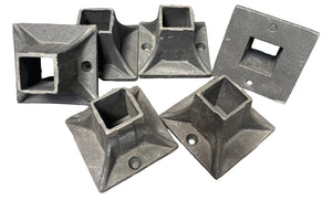 6 pk Cast iron stair railing base repair mounts for 1" posts banister legs Welding ON use with New or Old railings (Copy)