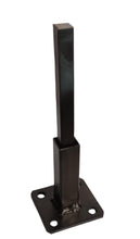 Load image into Gallery viewer, No Welding Needed Repair Rusted Rail Bases 1&quot; Handrail posts Repair Bracket slips inside rails 1&quot; square hollow post 3 3/4&quot; repair height BLACK PAINT
