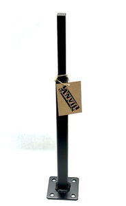NO WELDING 12" Rail repair foot 3" Base plates. Rusted Handrail posts. SLIPS inside rails 1" square hollow post Black paint includes hardware!