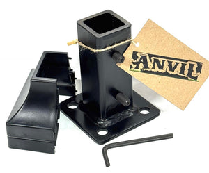 NO WELD mount 4" Step RAILING REPAIR foot 1" loose rusted RAILS Post Slip Inside Black with 2 set screws Bolts & Cover!