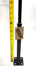 Load image into Gallery viewer, NO WELDING 12&quot; Rail repair foot 3&quot; Base plates. Rusted Handrail posts. SLIPS inside rails 1&quot; square hollow post Black paint includes hardware!
