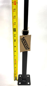 NO WELDING 12" Rail repair foot 3" Base plates. Rusted Handrail posts. SLIPS inside rails 1" square hollow post Black paint includes hardware!