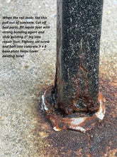 Load image into Gallery viewer, NO WELDING Fix rusty Outdoor 1&quot; Handrail 3 3/4&quot; repair mount for 1&quot; Railing posts -3&quot; base plate Black paint &amp; concrete anchors
