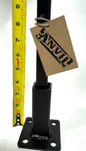 Load image into Gallery viewer, No Welding Needed Repair Rusted Rail Bases 1&quot; Handrail posts Repair Bracket slips inside rails 1&quot; square hollow post 3 3/4&quot; repair height BLACK PAINT
