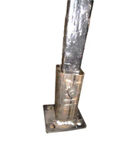 Load image into Gallery viewer, Handrail REPAIR Metal Base foot 4&quot; H. 1&quot; post SLIPS INSIDE NO Welding needed! Black with set screw.
