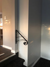 Load image into Gallery viewer, Wrought Iron 22&quot; Hand rail Grab Rail with a curved support Bar Safety Hand Railings
