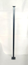 Load image into Gallery viewer, New 1&quot; Railing Leg post replacement 36&quot; H. 1&quot; x 1&quot; Square post on 3&quot; x 3&quot; plate 3/8&quot; holes Handrail repair posts Black paint Free Shipping!
