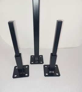 1 36" SQ post & 2 Stair railing Repair KIT 4" feet on 3 x 3 plate for Rusted/Broke Handrail posts No welding slips inside rails 1" square hollow post includes covers hardware!