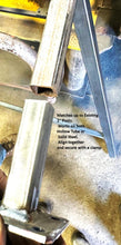 Load image into Gallery viewer, Weld on &amp; Repair Metal Bases Porch Railings Outdoor Posts 8” mount for 1&quot; post broken out of cement w bolts! Black Paint
