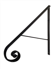Load image into Gallery viewer, Handrailing Grab bar 22&quot; scroll with a straight support hand forged 1 or 2 steps
