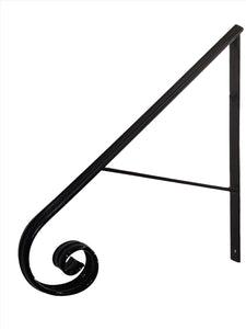Handrailing Grab bar 22" scroll with a straight support hand forged 1 or 2 steps
