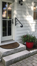 Load image into Gallery viewer, Iron Railing 27&quot; Forged Scroll End Wall mount Great for up to 3 steps Grab Bar support Modern Metal Design
