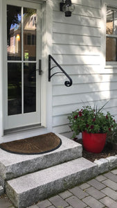 Iron Railing 27" Forged Scroll End Wall mount Great for up to 3 steps Grab Bar support Modern Metal Design