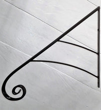Load image into Gallery viewer, Decorative Scrolled wrought Iron Handrails 27&quot; 2-3 step Railings double arch Safety Grab bar
