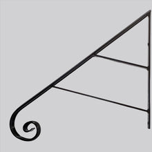 Load image into Gallery viewer, Iron Railing 27&quot; Forged Scroll End Wall mount Great for up to 3 steps Grab Bar support Modern Metal Design
