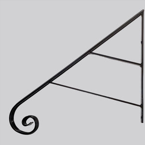 Iron Railing 27" Forged Scroll End Wall mount Great for up to 3 steps Grab Bar support Modern Metal Design