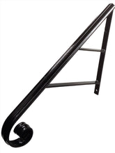 Load image into Gallery viewer, Iron Railing 27&quot; Forged Scroll End Wall mount Great for up to 3 steps Grab Bar support Modern Metal Design
