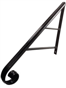 Iron Railing 27" Forged Scroll End Wall mount Great for up to 3 steps Grab Bar support Modern Metal Design