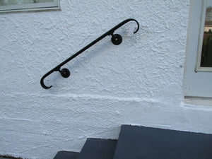 3' WALL HANDRAILING FOR STAIRCASES 36" CURLED ENDS Steel Railings 2 - 4 steps