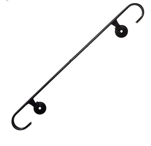 3' WALL mounted HANDRAILs FOR STAIRCASES 36" CURLED ENDS METAL Railings BLACK 2 - 4 steps