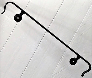 48" wrought iron wall mounted handrail traditional cap rail lamb tongue railing ends