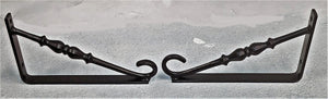 SET OF 2 DECORATIVE FORGED Plant HANGERS WITH CURLED ENDS ELEGANT BRACKETS